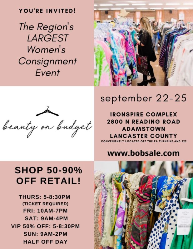 Beauty on Budget Sale  Consignment Sale in in Pennsylvania - EASTERN  (Harrisburg, Philadelphia)